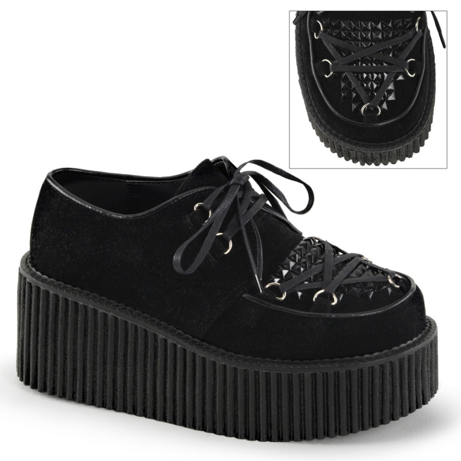 Creeper-216 Demonia Nederland Zwart Vegan Suede