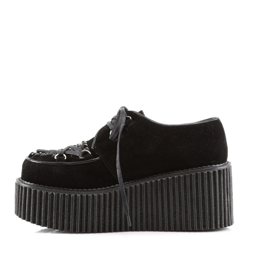 Creeper-216 Demonia Nederland Zwart Vegan Suede