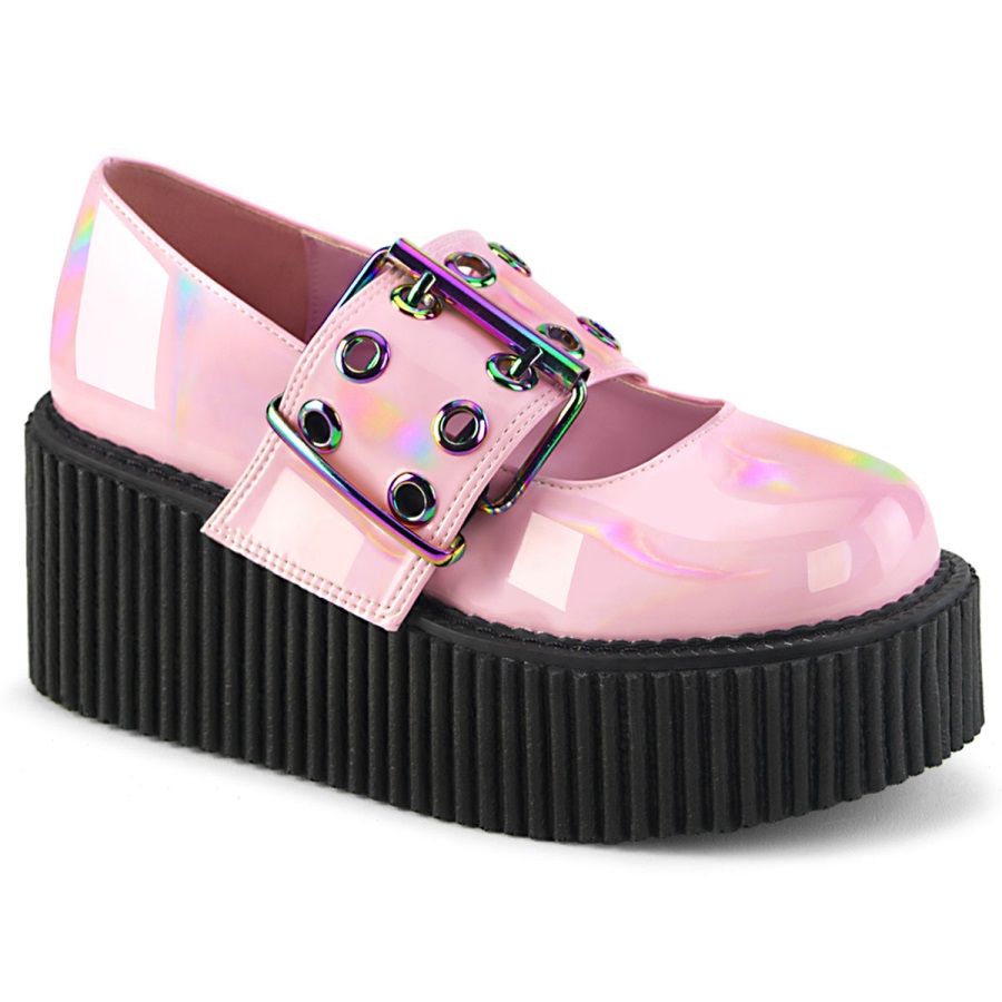 Creeper-230 Demonia Nederland Baby Roze Holo Patent