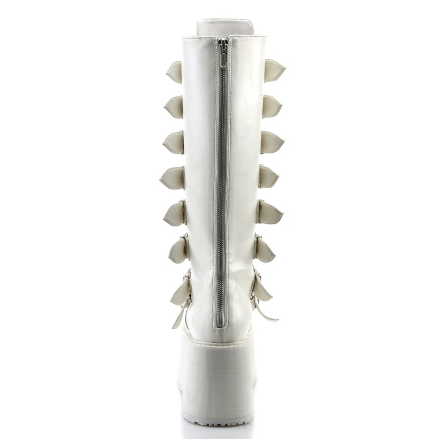 Damned-318 Demonia Nederland Wit Vegan Leer