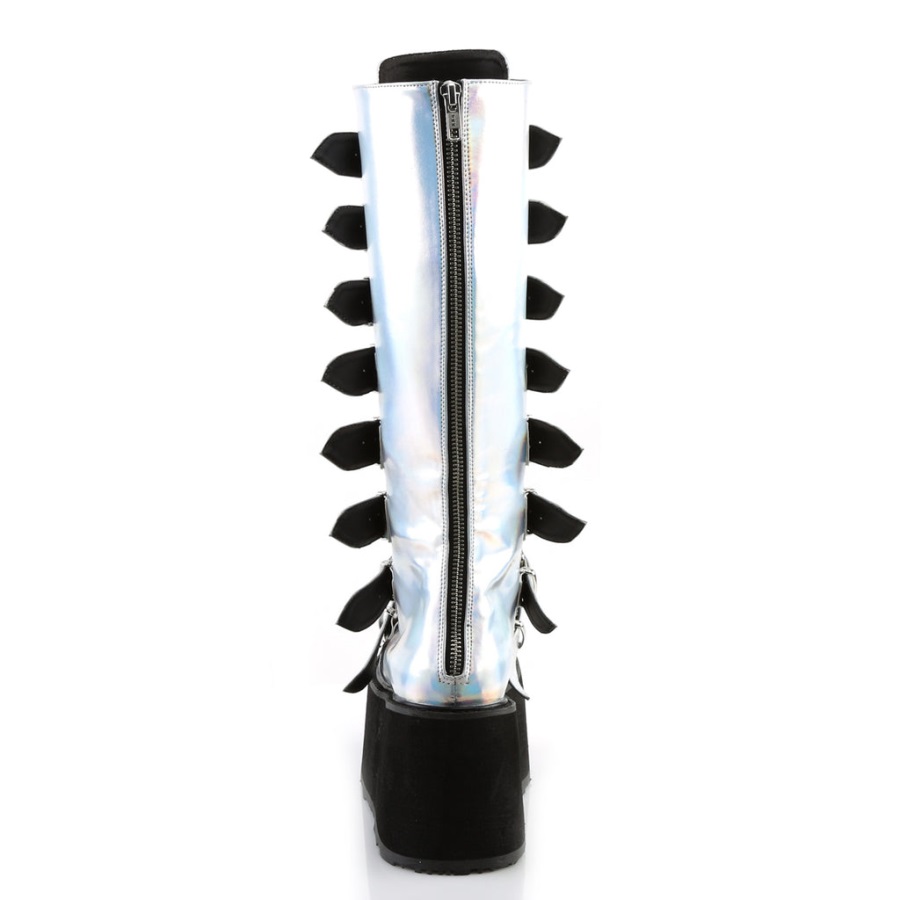 Damned-318 Zilveren Hologram Vegan Leer Demonia Nederland