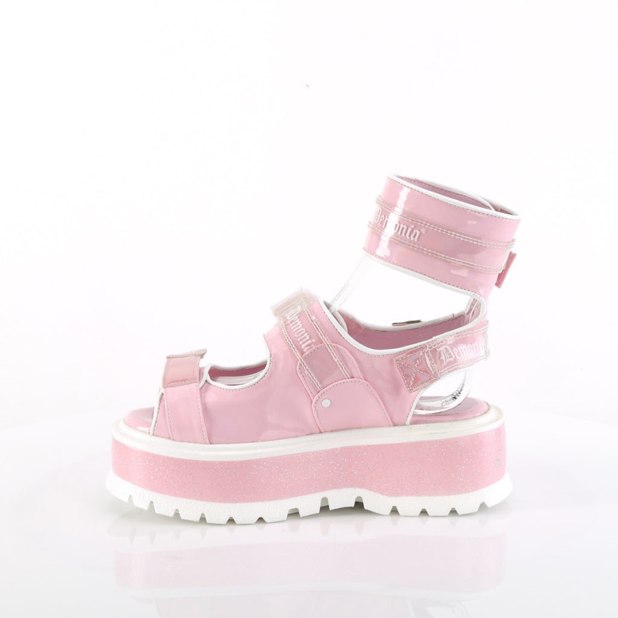 Demonia Nederland Baby Roze Holo Patent Slacker-15b