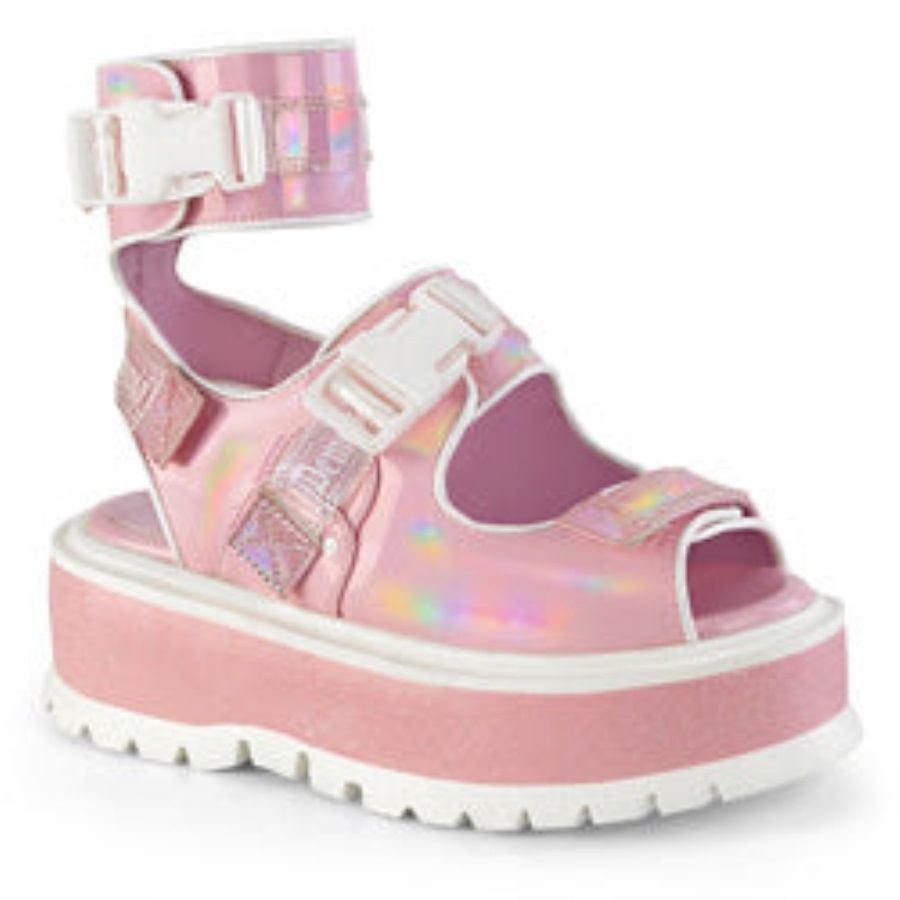 Demonia Nederland Baby Roze Holo Patent Slacker-15b
