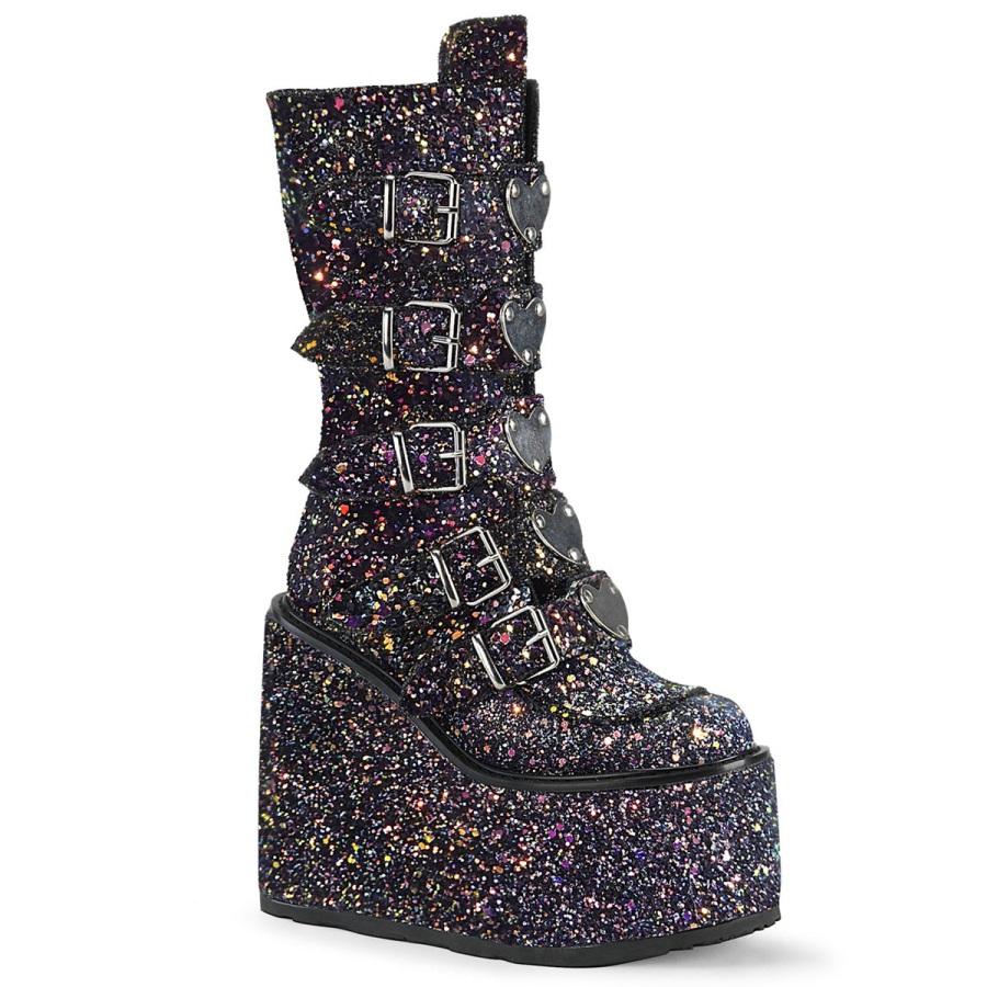 Demonia Nederland Zwart Multi Glitter Swing-230g