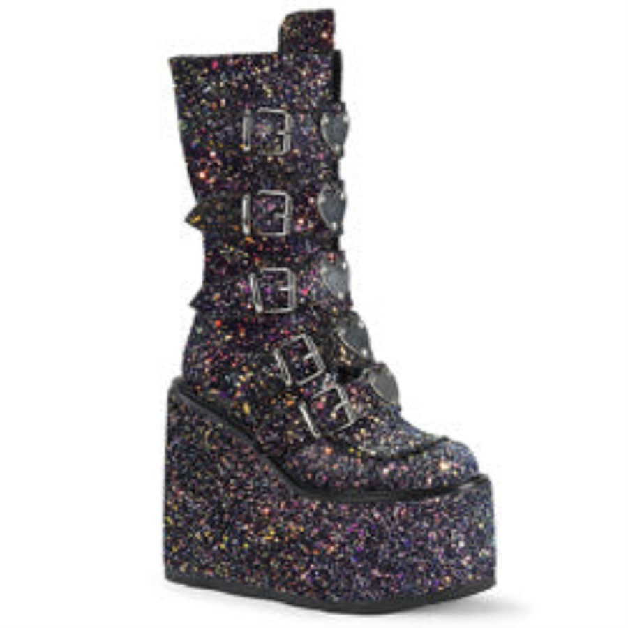 Demonia Nederland Zwart Multi Glitter Swing-230g