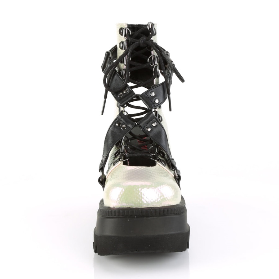 Demonia Nederland Wit Faux Suede Violet-100