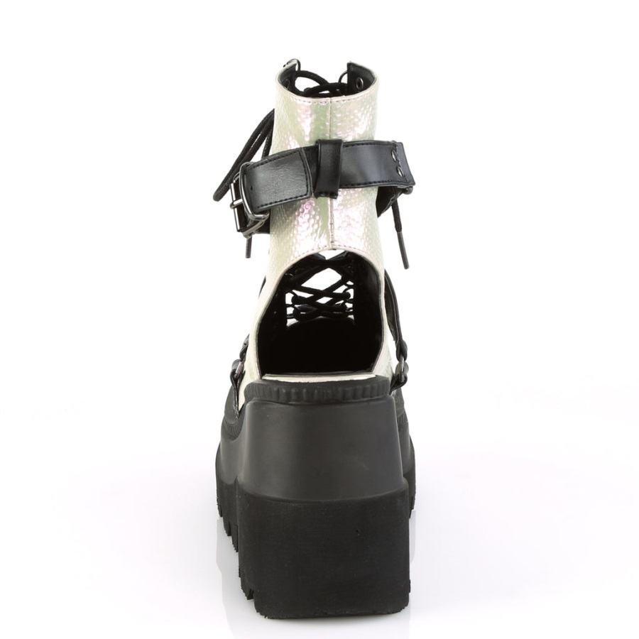 Demonia Nederland Wit Faux Suede Violet-100