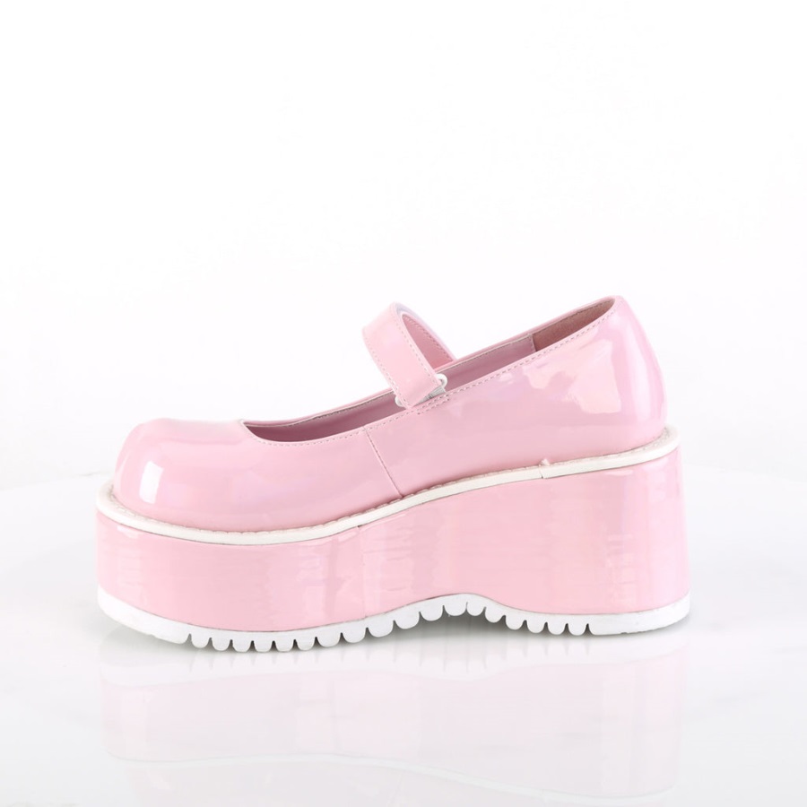 Dollie-01 Demonia Nederland Baby Pink Holo Patent