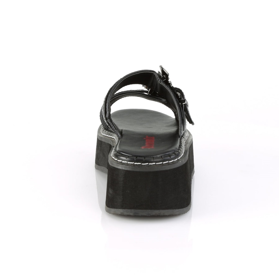 Emily-100 Demonia Nederland Zwart Vegan Leer