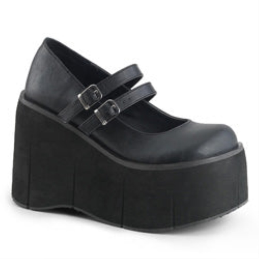 Kera-08 Zwart Vegan Leer Demonia Nederland