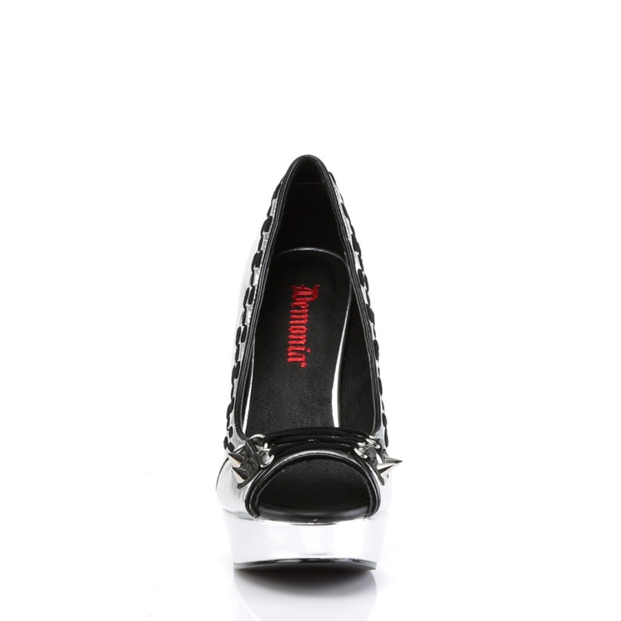 Pixie-18 Demonia Nederland Zilver Vegan Leer