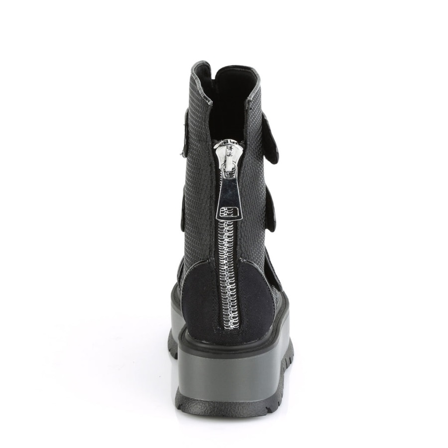 Slacker-101 Demonia Nederland Zwart Vegan Leer-canvas