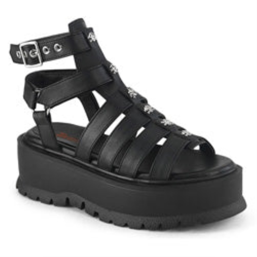 Slacker-18 Demonia Nederland Zwart Vegan Leer