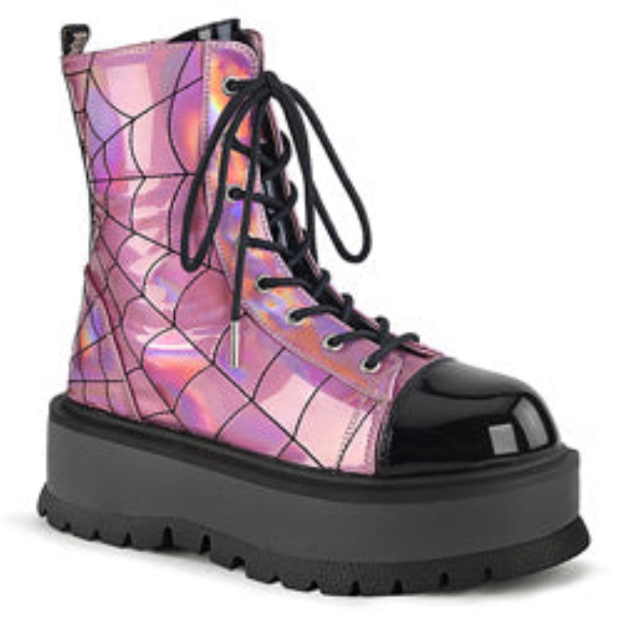 Slacker-88 Demonia Nederland Roze Hologram-zwart Patent