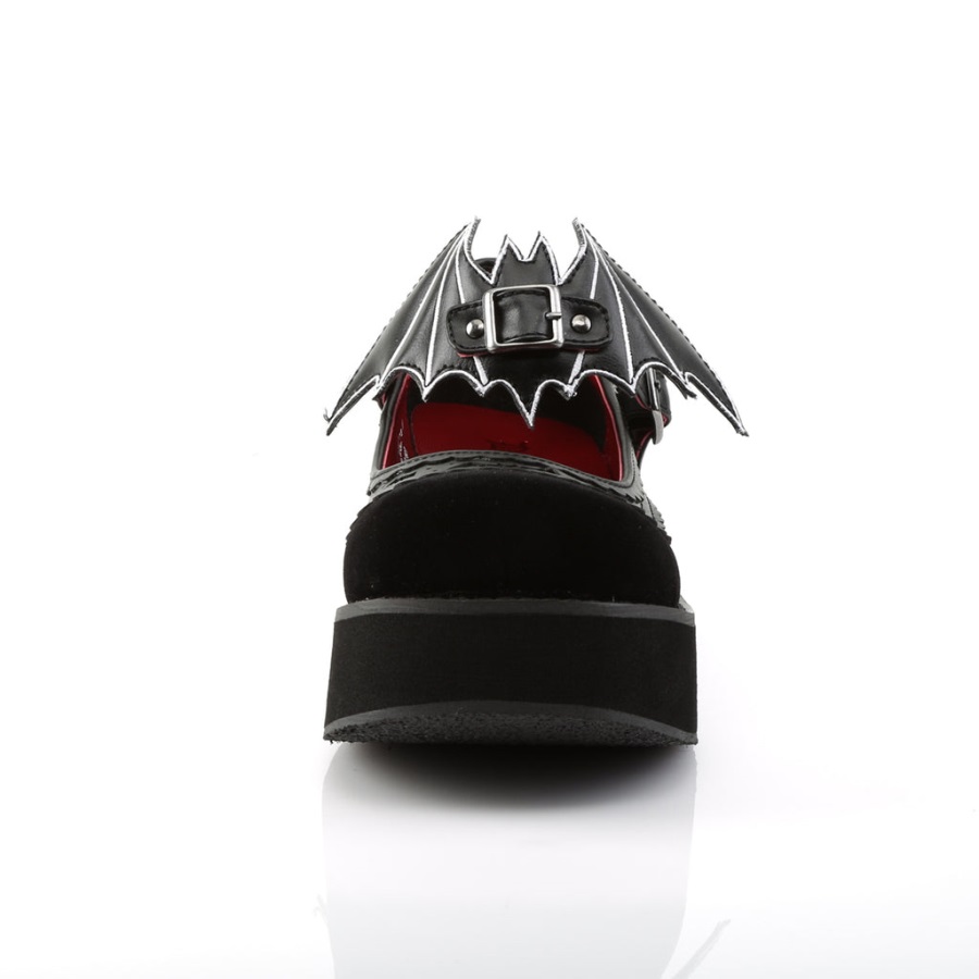 Sprite-09 Zwart Vegan Leer-fluweel Demonia Nederland