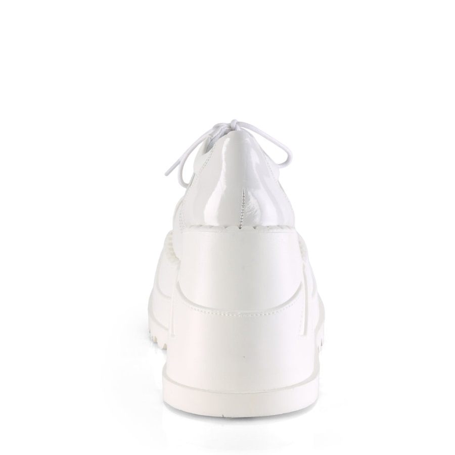 Stomp-08 Demonia Nederland Wit Vegan Leer