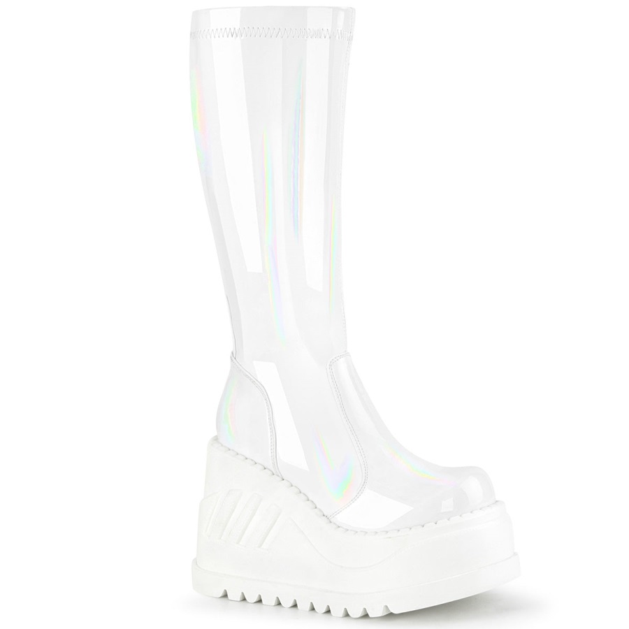 Stomp-200 Demonia Nederland Wit Hologram Stretch Patent