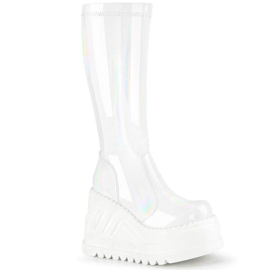 Stomp-200 Demonia Nederland Wit Hologram Stretch Patent