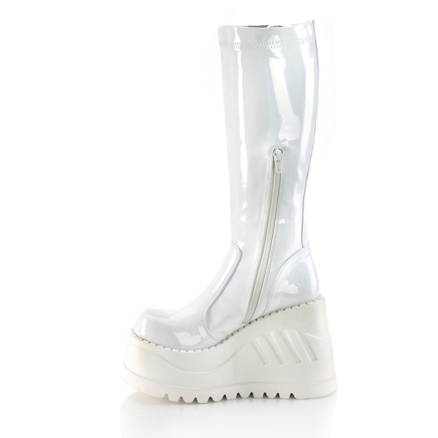 Stomp-200 Demonia Nederland Wit Hologram Stretch Patent