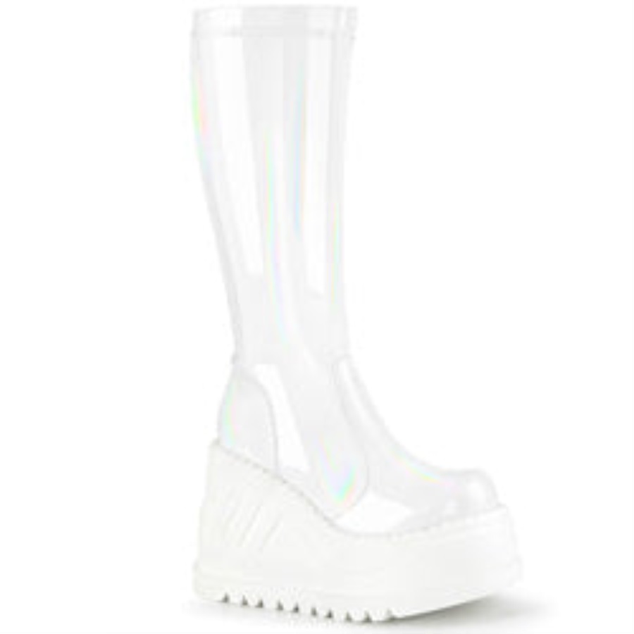 Stomp-200 Demonia Nederland Wit Hologram Stretch Patent