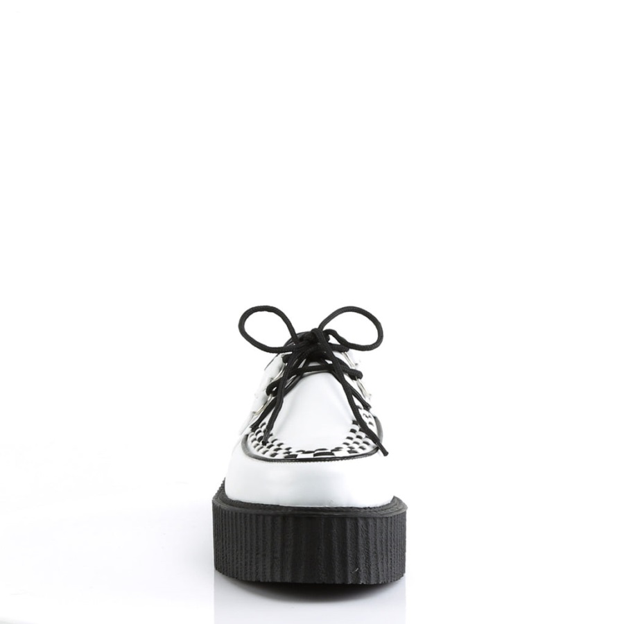 V-creeper-502 Wit Vegan Leer Demonia Nederland