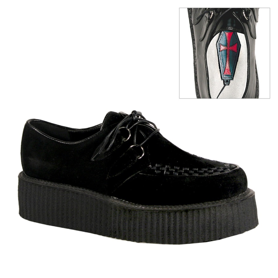V-creeper-502s Demonia Nederland Zwart Vegan Suede