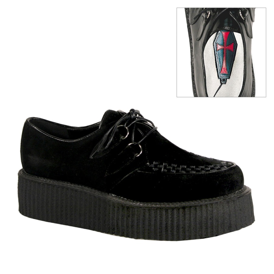 V-creeper-502s Demonia Nederland Zwart Vegan Suede