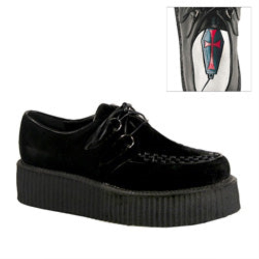 V-creeper-502s Demonia Nederland Zwart Vegan Suede