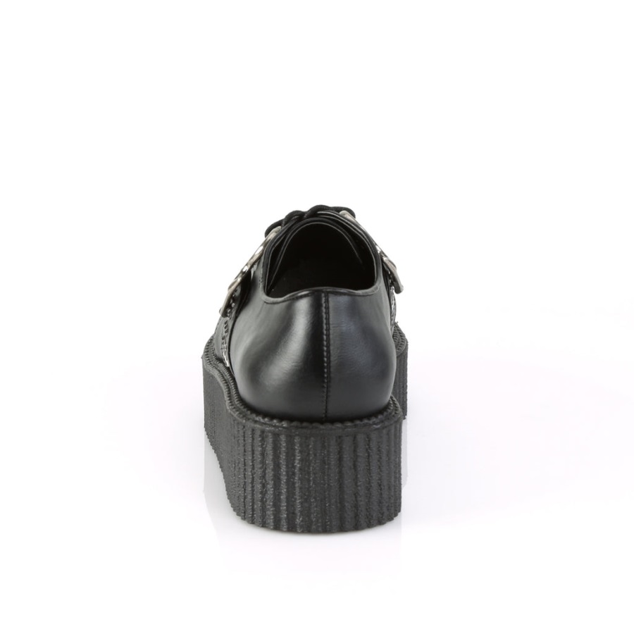 V-creeper-516 Zwart Vegan Leer Demonia Nederland