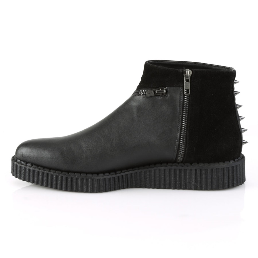 V-creeper-750 Zwart Vegan Leer-microfiber Demonia Nederland