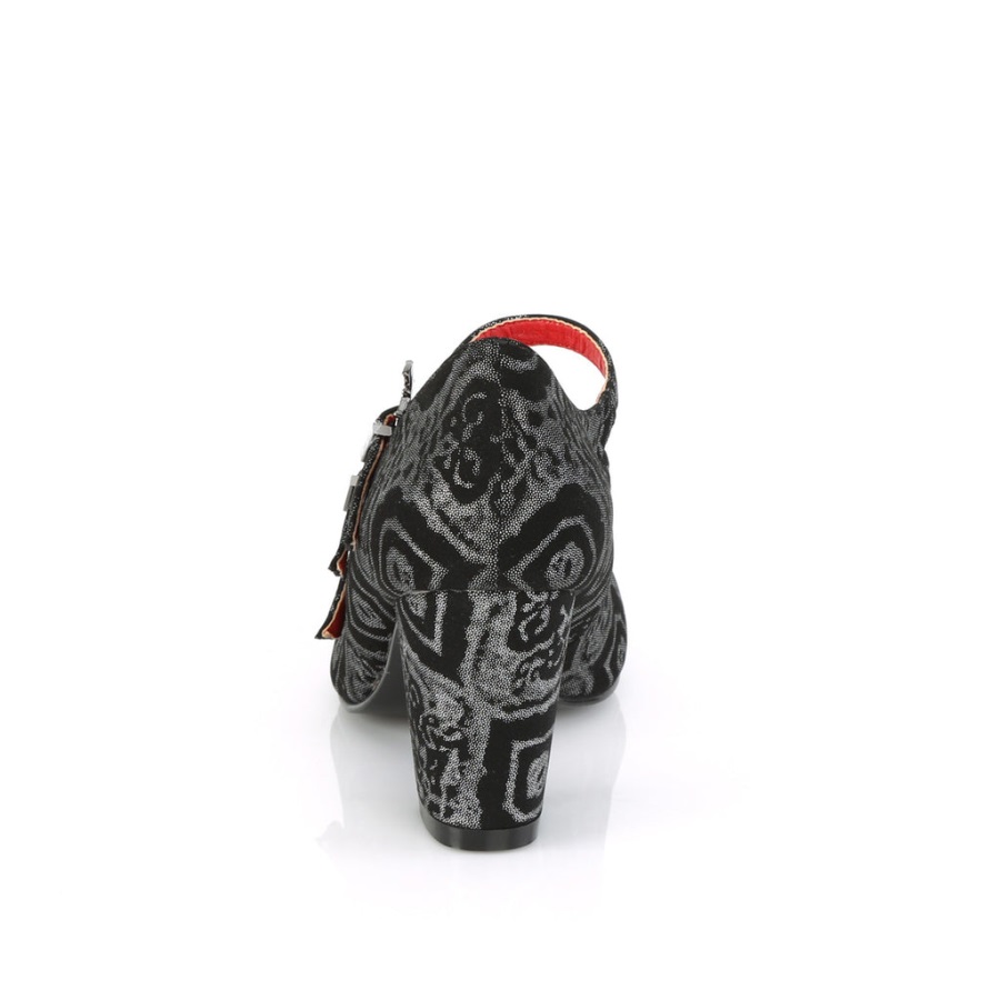 Vivika-38 Demonia Nederland Zilver Faux Nubuck Leer