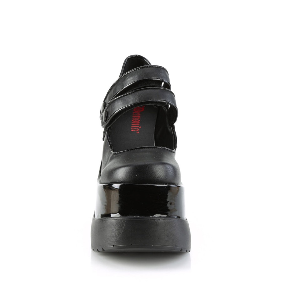 Void-37 Zwart Vegan Leer-patent Demonia Nederland