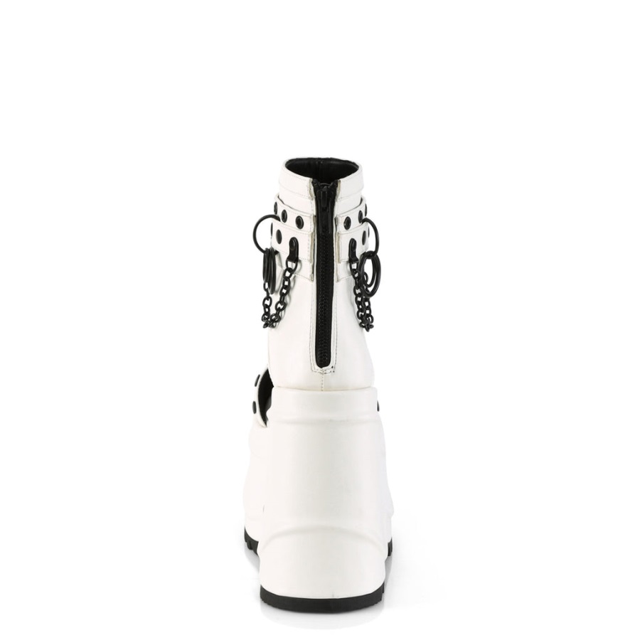 Wave-22 Demonia Nederland Wit Vegan Leer